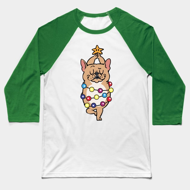 French Bulldog Merry Christmas Baseball T-Shirt by huebucket